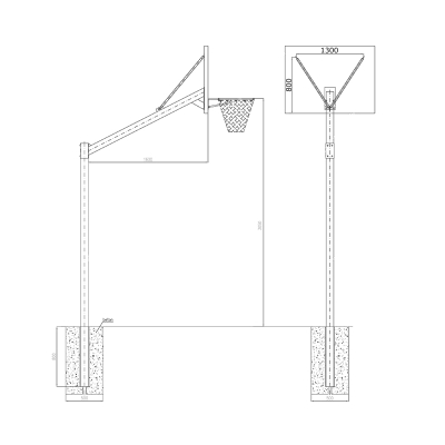 Kosz do koszykówki, wysięg 160cm, tablica 180x105 RomiSport